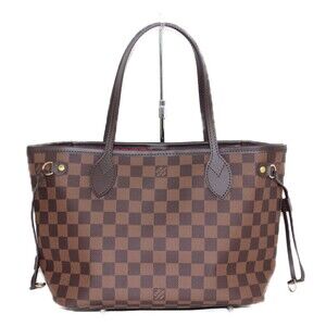 Louis Vuitton Neverfull Damier Ebene Brown Red handbag tote bag